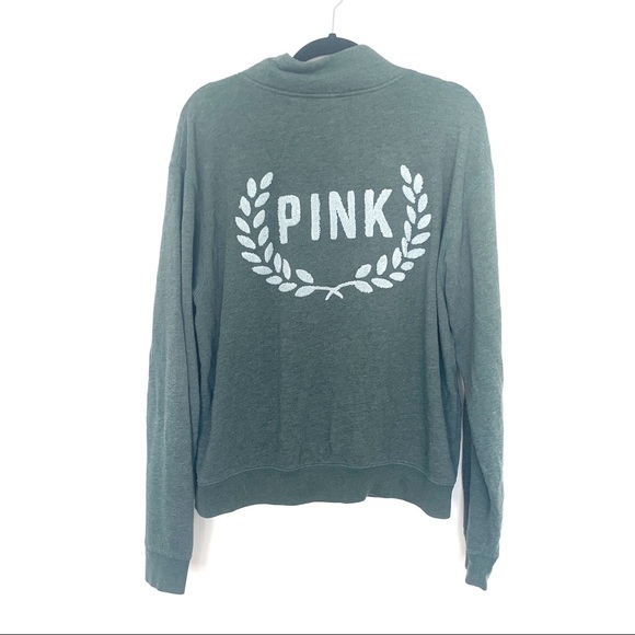 PINK Victoria's Secret Tops - Victoria’s Secret PINK Green 3/4 Zip Pullover L PINK Victoria's Secret Tops - Victoria’s Secret PINK Green 3/4 Zip Pullover L